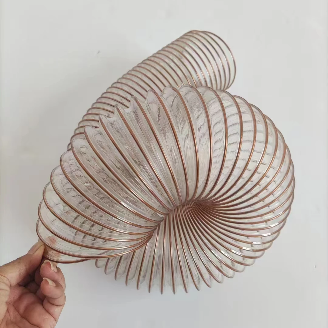 China Supplier Pu Steel Wire Hose Pu Polyurethane Air Duct Hose 80mm 100mm  125mm 150mm 200mm PU Air Ducting Suction Hose, image size:1080x1080