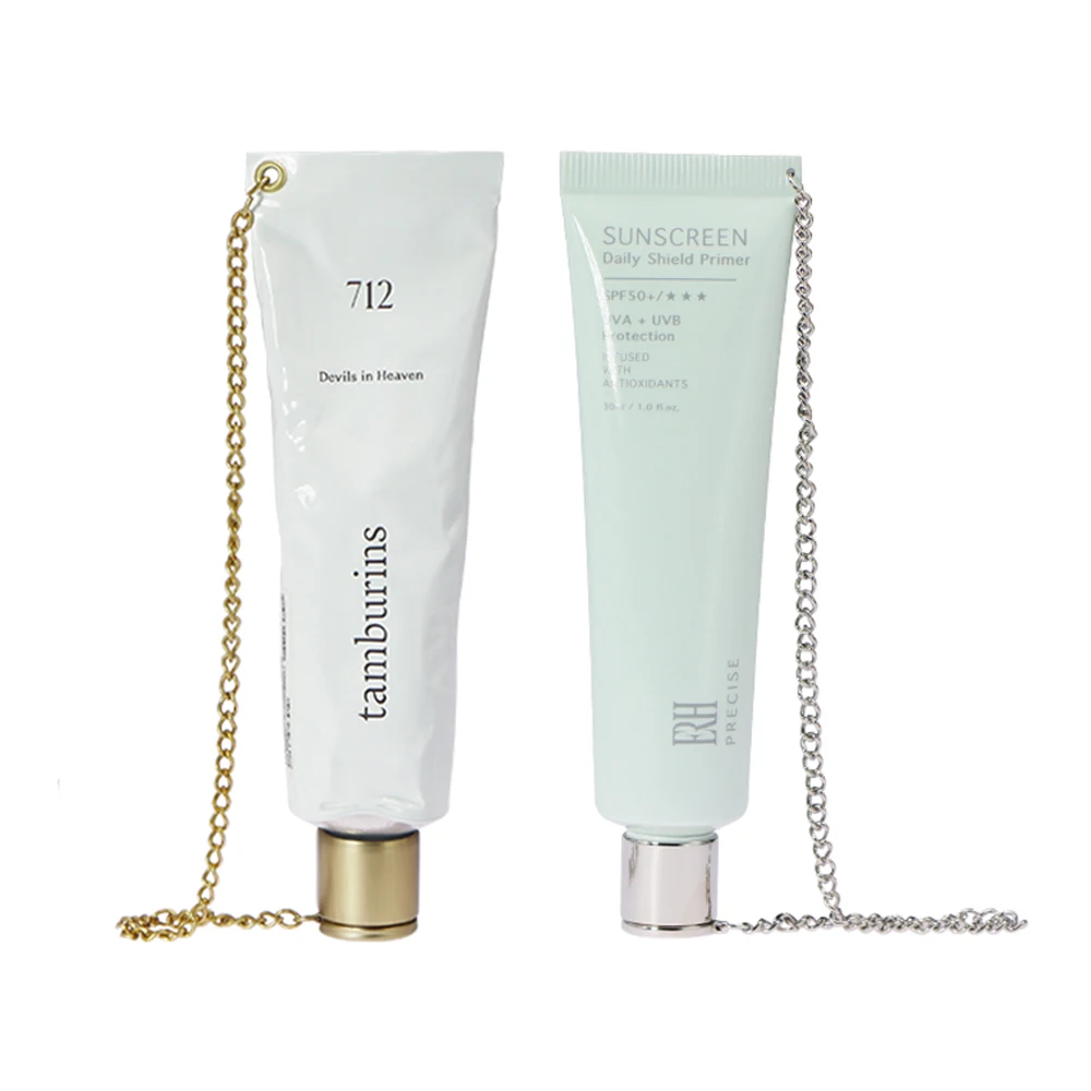 Customized Aluminum Cosmetic Packaging Tubes With Chain Hole for Hand Cream Lotion OEM ODM Plastic Tube Squeeze