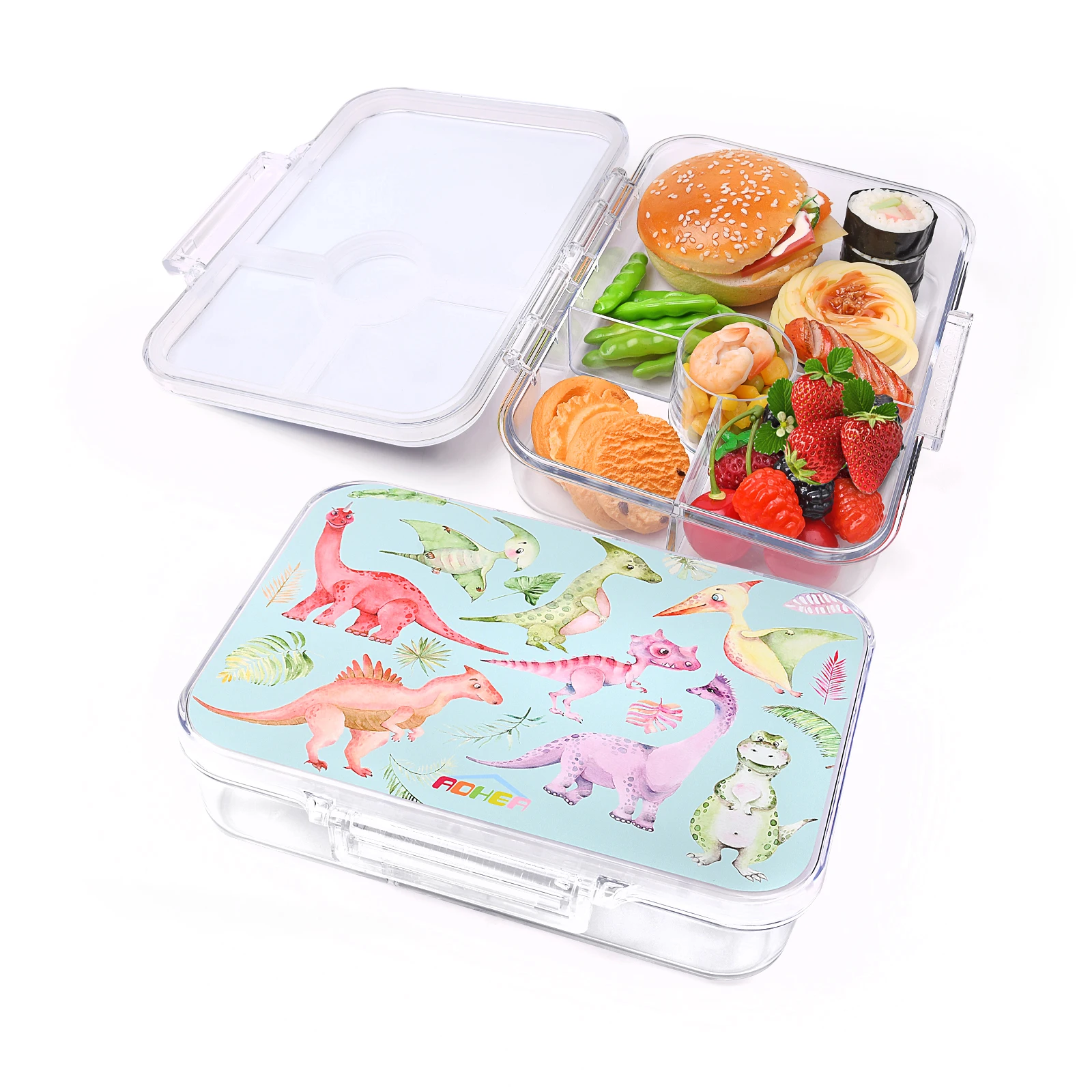 Aohea Eco Microwave Food Container Set Plastic Tritan Kids Bento Lunch Box Set for School