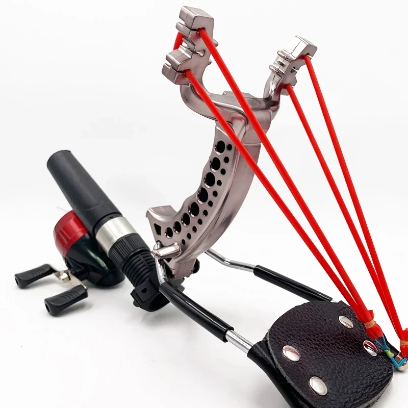 Kit De Pêche à L'arc AMEYXGS - Catapulte Boules Acier, Flèches, Rouleau - Noir