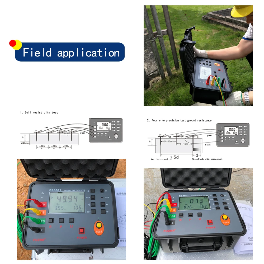 Upgraded Version ES3001 Electronic Measuring Instruments for Digital Earth Resistance Tester