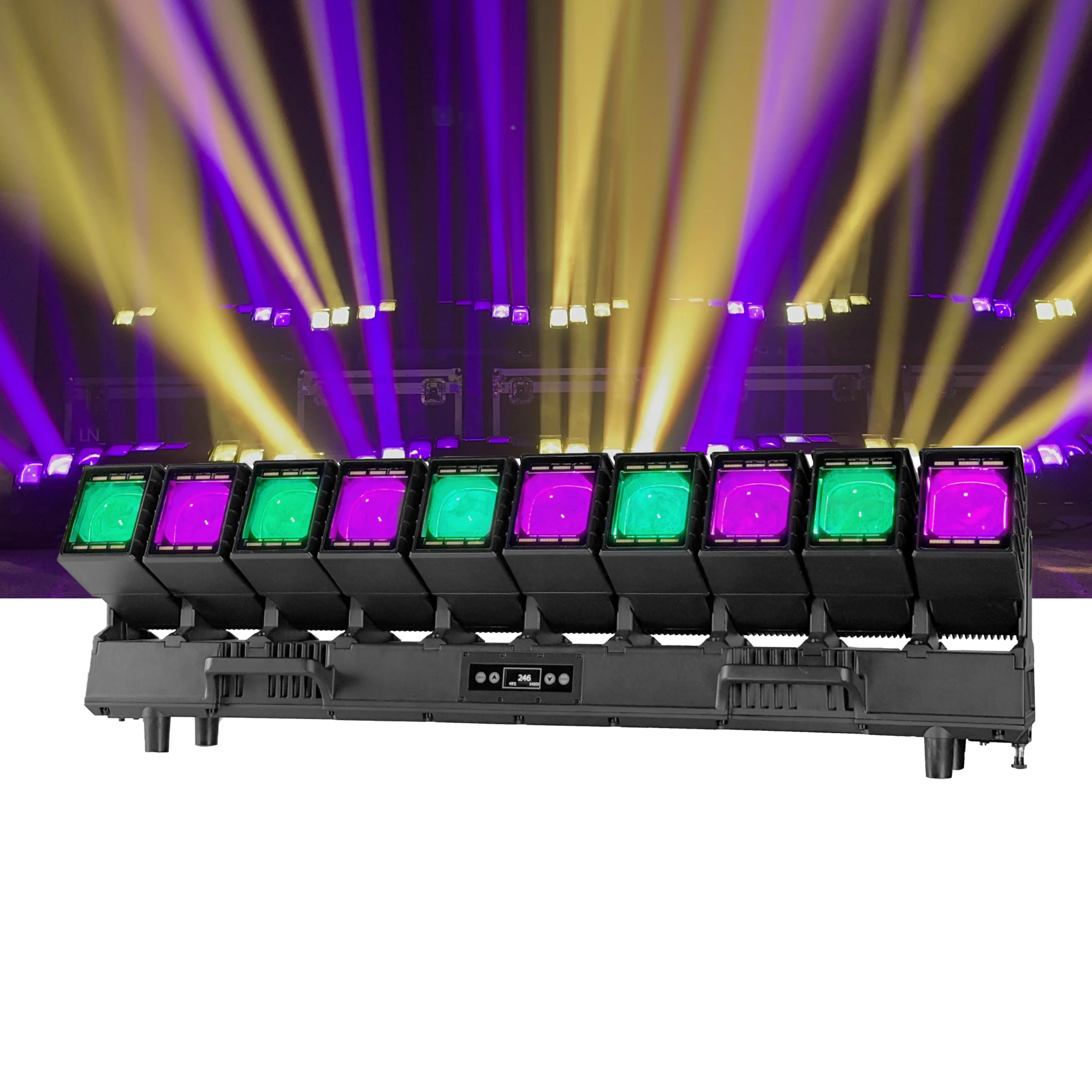 Waterproof IP66 DMX 10pcs 60w RGBW 4in1 PXL Curve Stage Light