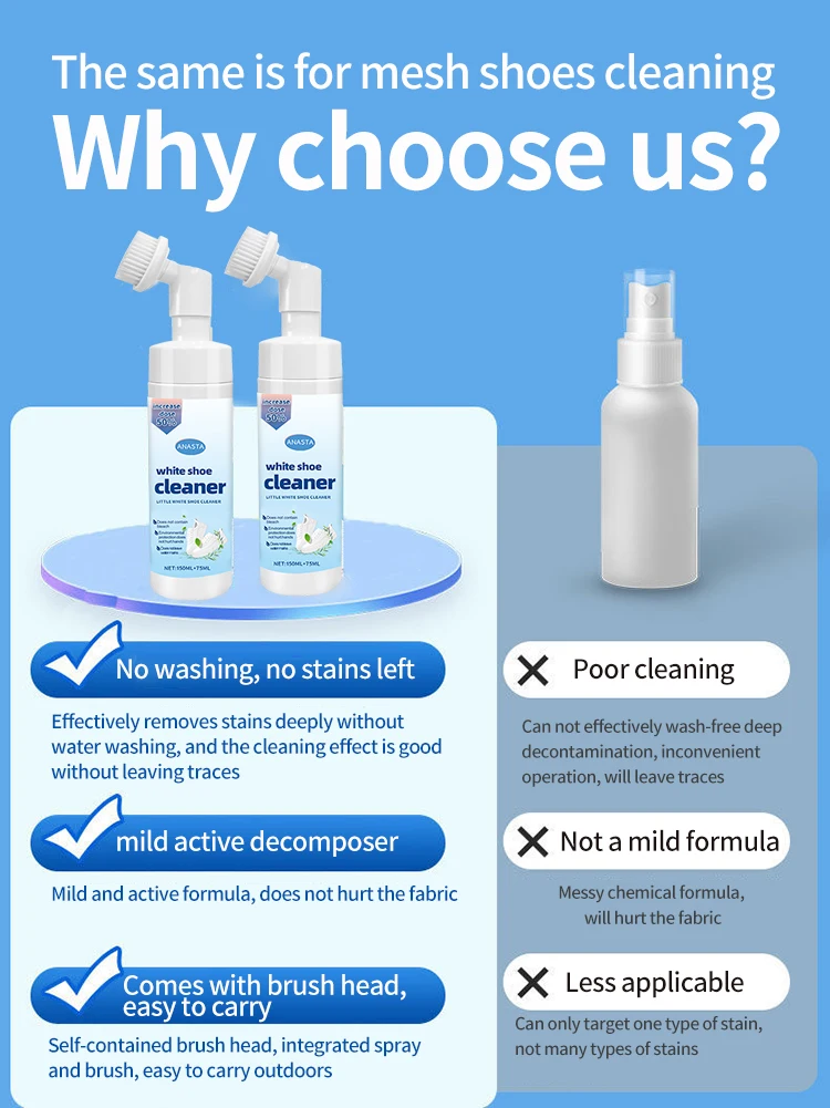 Sneaker Cleaning Kit Foam Cleaning Solution Shoe Dry Cleaner Shoe Spray