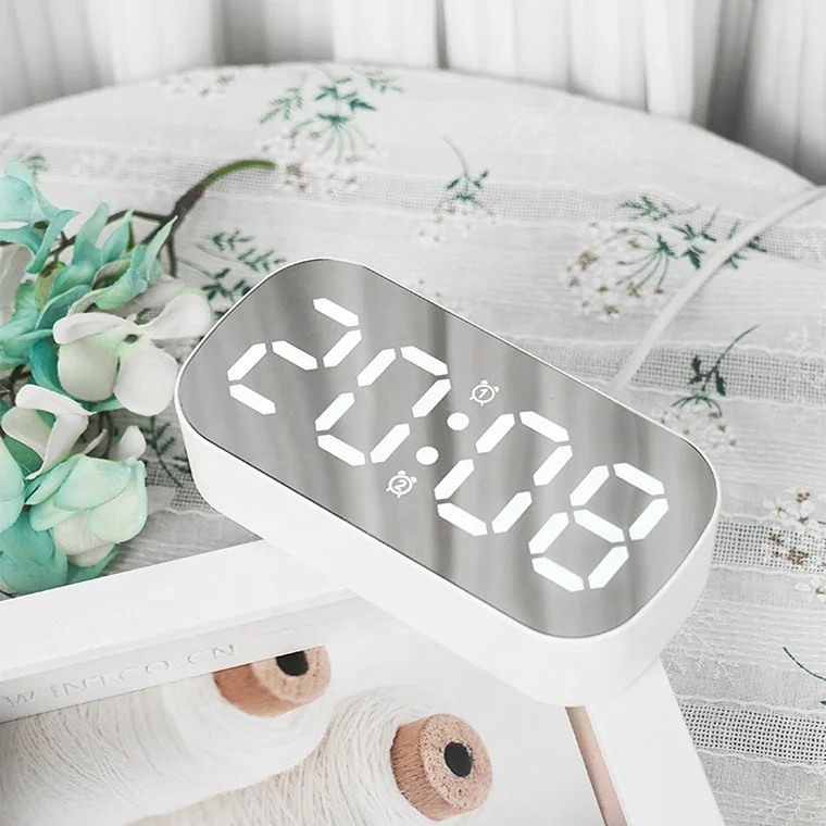 New Multifunctional Brightness Adjustable Display Temperature Date Time Bedside Table Digital LED Alarm Clock for Bedroom