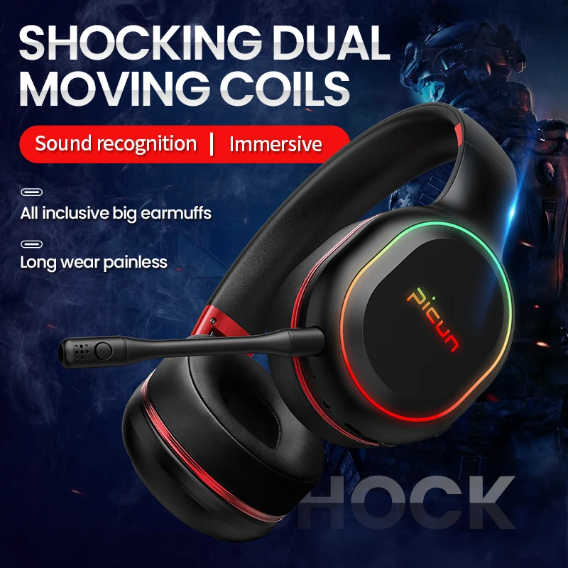 Headset Picun P80x ヘッドホン Picun P80s Picun P80X RGB Bluetooth