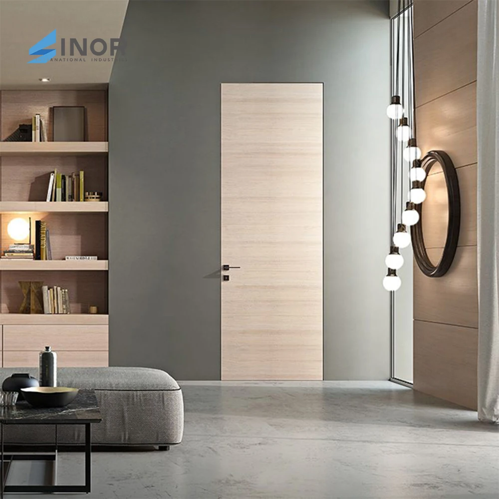 Frameless Invisible  Flush Concealed  MDF Door Lacquer Finish Solid Core Hidden Door