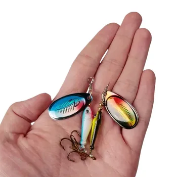 Cheery Spoon Printed Carp Bait Artificial Hard Bait with Treble Hook and Wobble Feeder Metal Bait for Fishing – Metal Jig – view 4