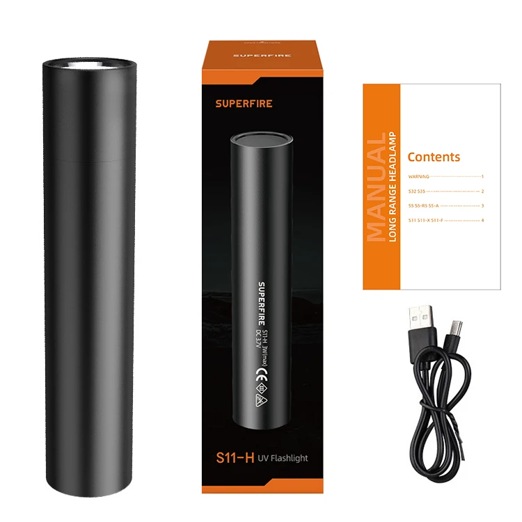 Superfire S11-H Mini Rechargeable LED 365nm UV Torch Light 395nm UV Flashlights Product Type Flashlights & Torches