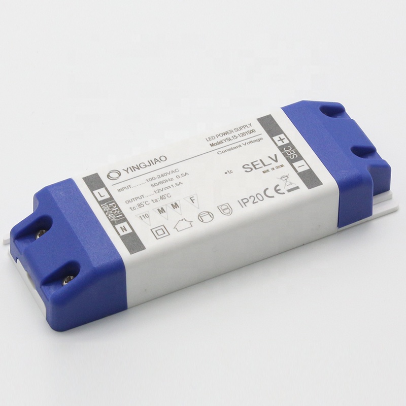 
YingJiao Factpry Led Constant Voltage Driver 12V 1.5A Power Supply Led Strip IP20 18W 24V Transformer with CE ROHS 