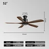 52inch -Antique bronze + walnut color