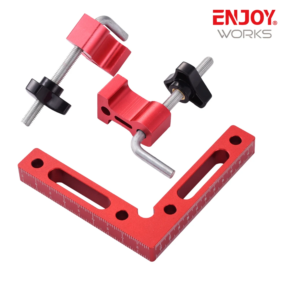 6Pcs/set 90 Degree Positioning Squares Right Angle Clamps Aluminum Alloy Woodworking Carpenter Corner Clamping Square Tools