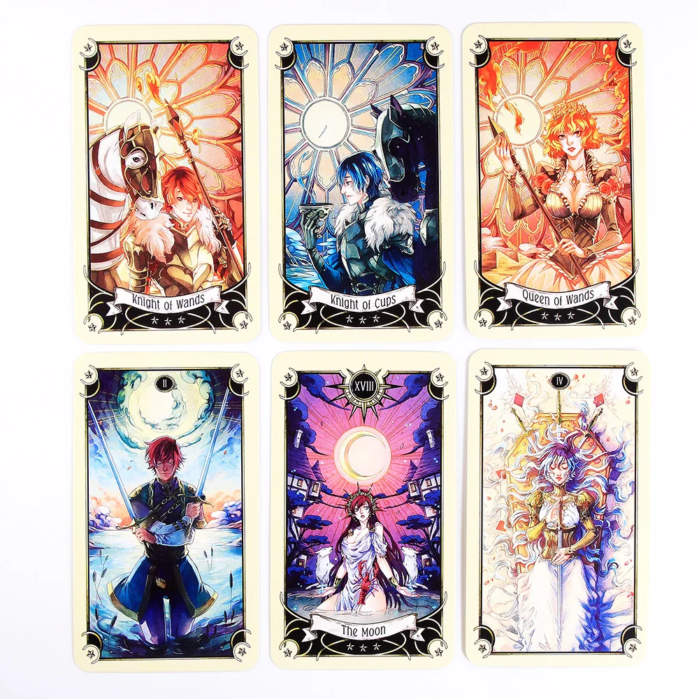 Mystical Manga Tarot Cards original taro tcards 12*7cm / 4.72*2.75 inch original size tarot cards with paper guidebook