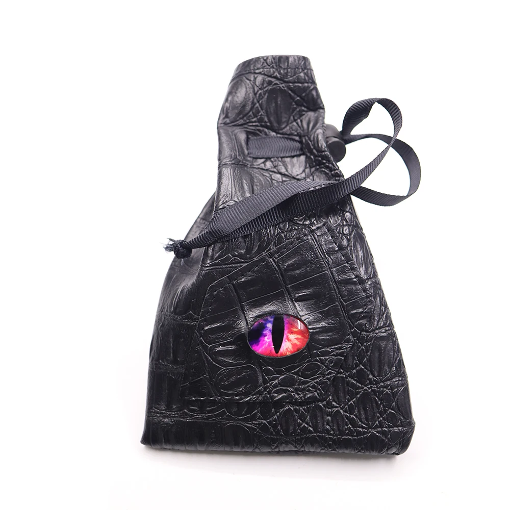 Byhoo Sac à Dés Dragon Violet - Grand Sac Rangement Cuir Pour 6 Jeux De Dés DND RPG