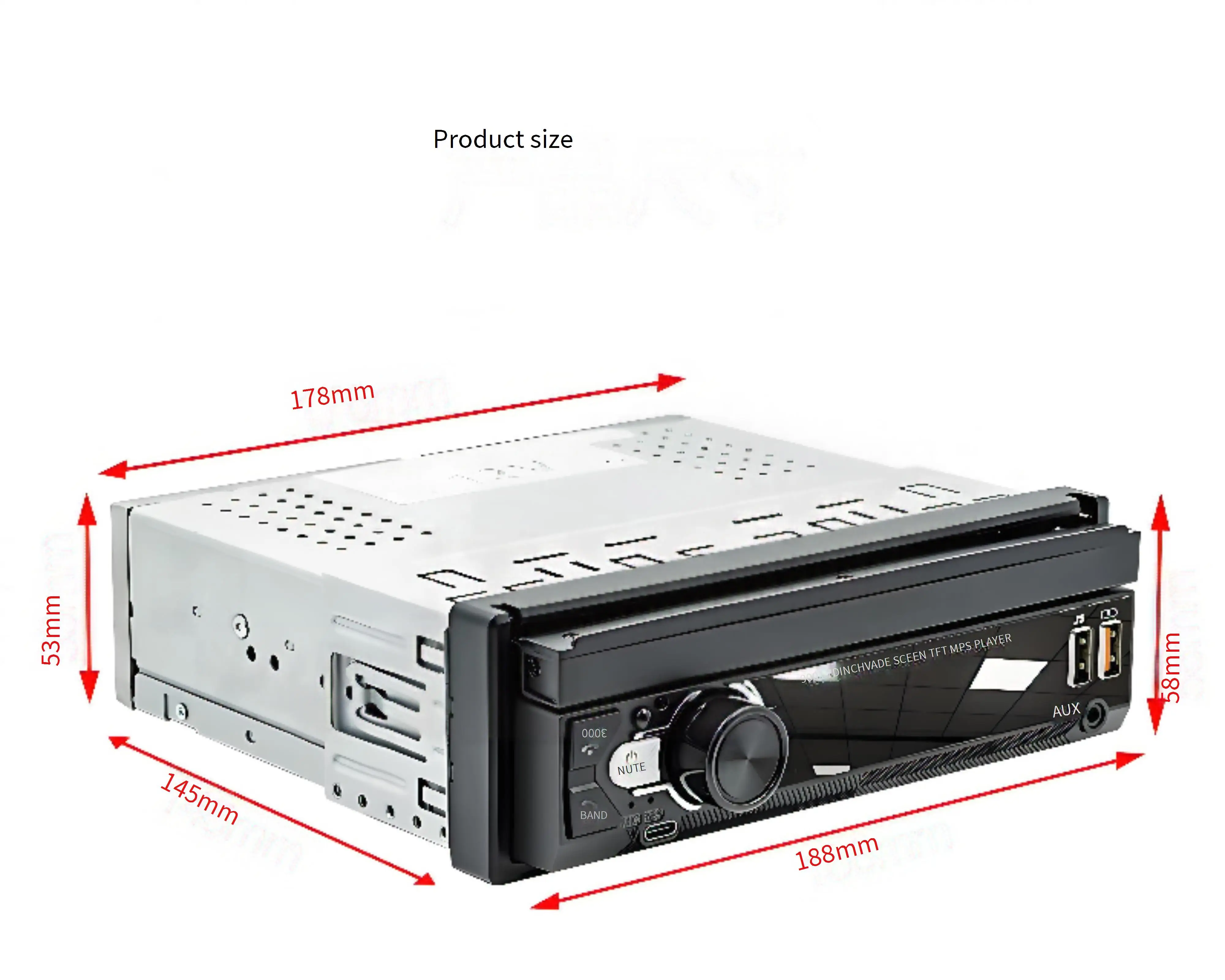 7-Inch Single-Cylinder Telescopic Screen Car MP5/Mp4/Mp3 Player Smart BT Wireless Central Control FM Radio Player