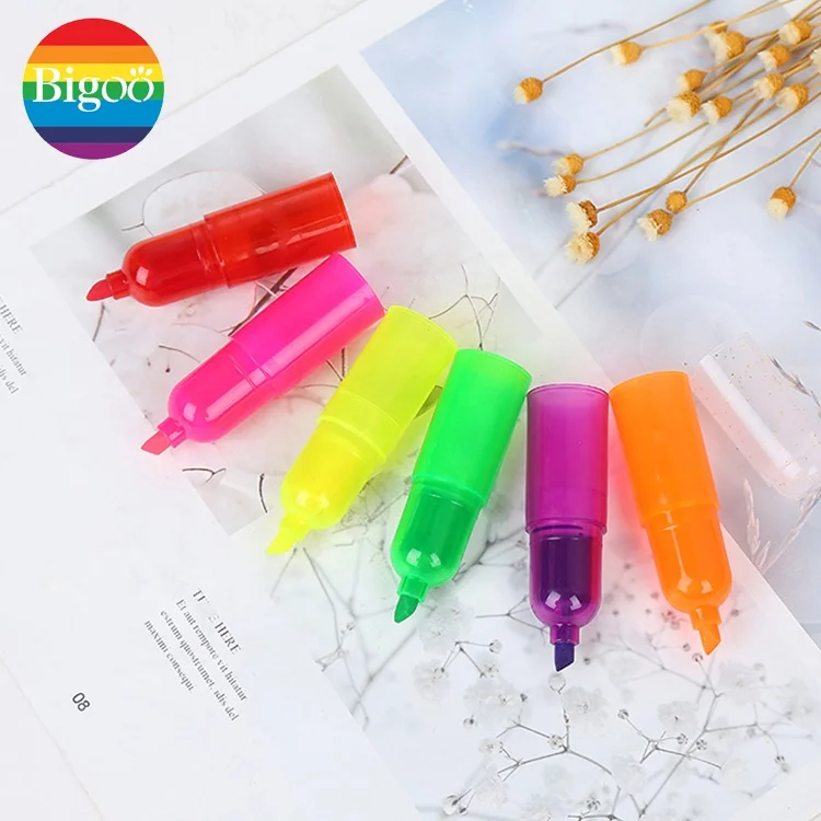 Смешанный 6 видов цветов мини ручка-маркер с изготовленным на заказ, косметическое средство, упаковка для детей или для школьных принадлежностей