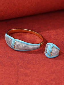 Bride Talk Original Classic Engagement 925 Sterling Silver Zircon Bridal Jewelry Set Rhodium Plated Trendy Women's Ring