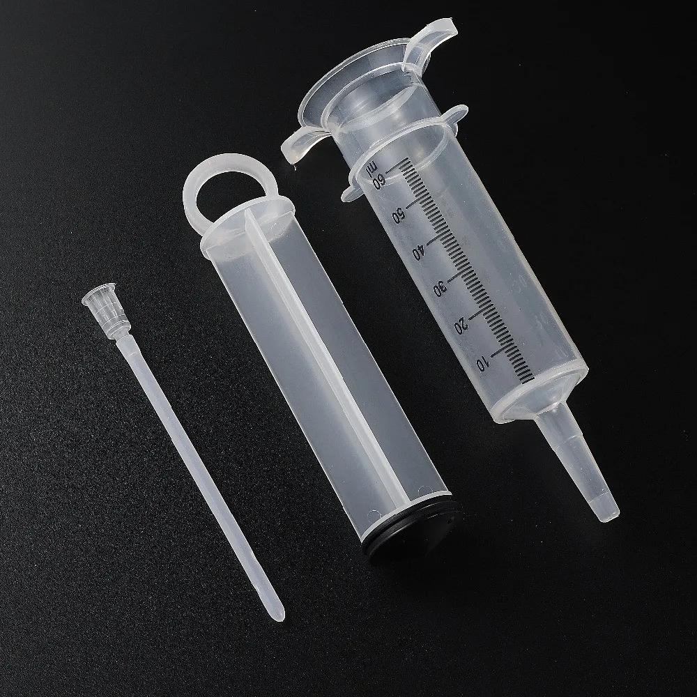 60ml Feeding Syringe Liquid Medicine Injector Cat Dog Bird Food Grade Silicone Tube Animal Syringe