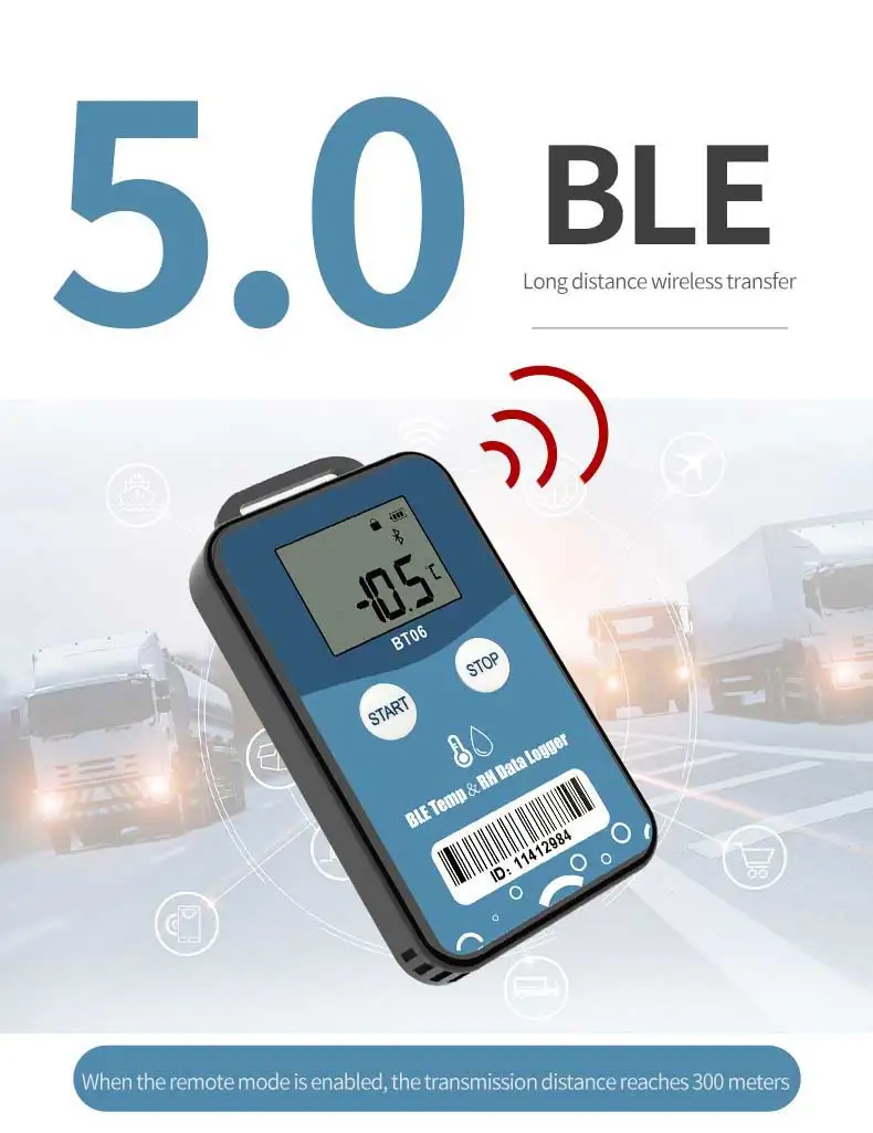 Fresh Food Bluetooth Temperature Humidity Data Logger BLE Temperature ...