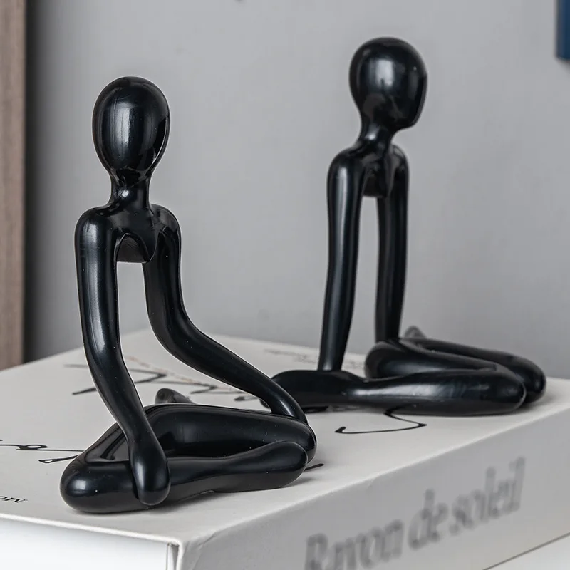 Modern Sculptures Home Decor Abstract Resin Figurines Thinker Statue for Living Room Office Bedroom Shelf Table Desk