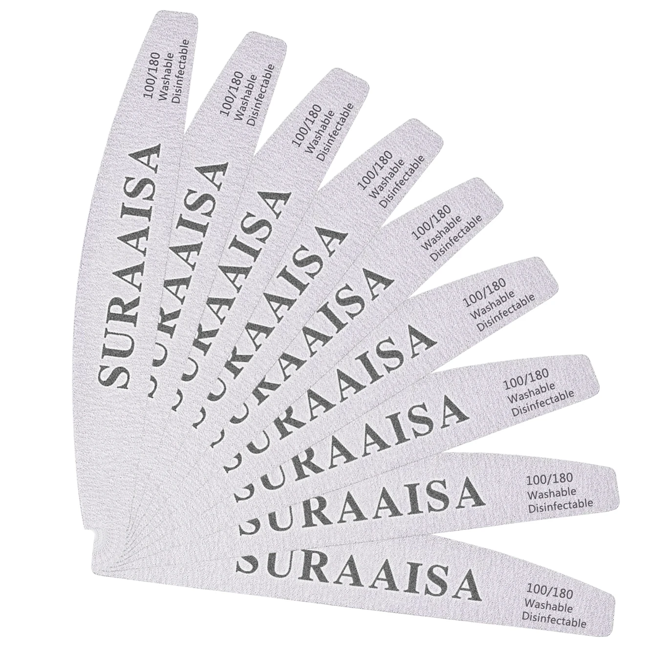 Профессиональные поставщики пилки для ногтей 80 100 180 240 Полумесяца моющиеся