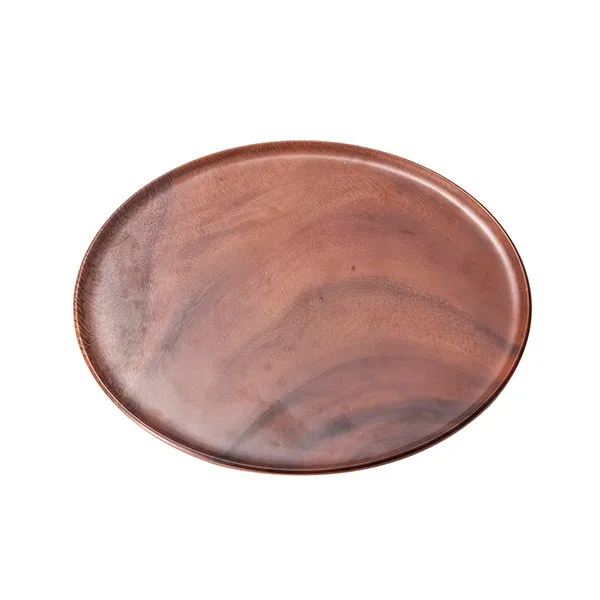 Log Color Melamine Similar Ceramic Plastic Tableware Hotel Melamine Dinner Plate 10.7 Inch Dishes & Plates