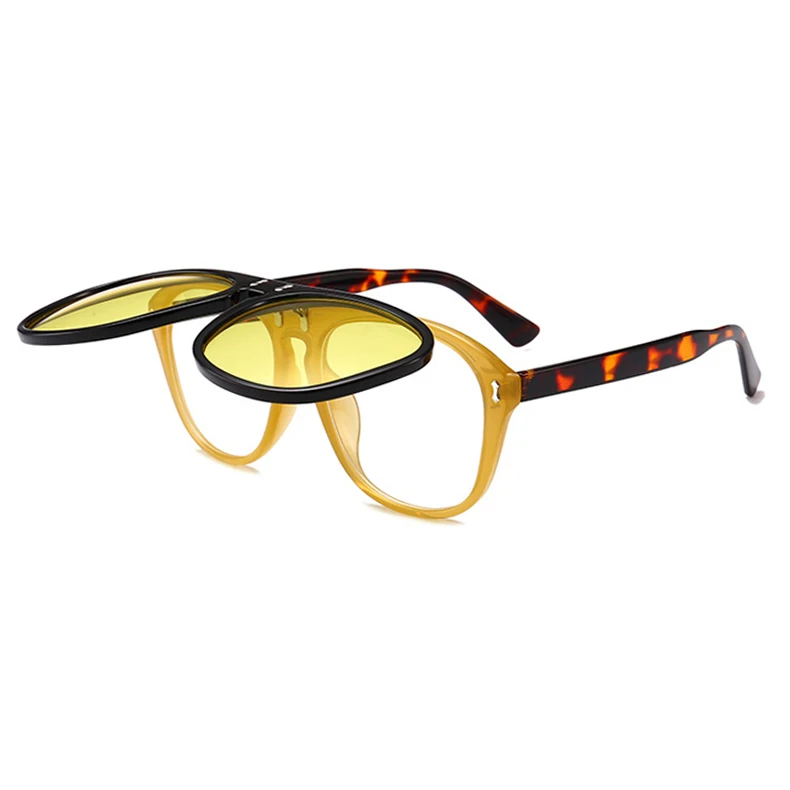 Vintage Steampunk Flip up Clip on Retro Sunglasses