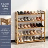 Brown-Five-tier strip shoe rack-80cm long