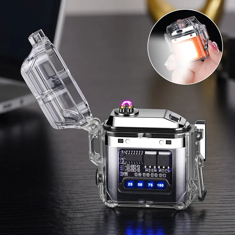 Transparent Shell Waterproof Electronic Pulse Lighter