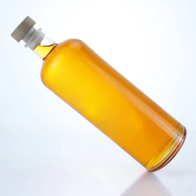 Unique Design Clear Spirit Glass Bottle 1000ml Cylinder Vodka Glass