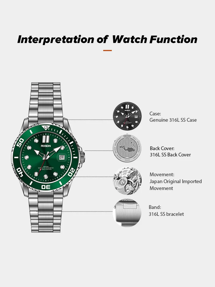 High-Quality Stainless Steel Prestige Automatic Diving Watch