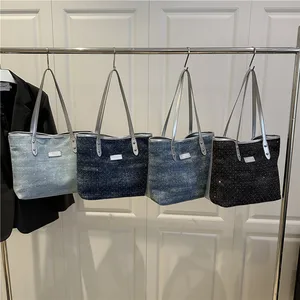 Denim High-capacity Fashionable Women's Single-shoulder Bag Women's Top Casual Tote Bag Messenger Bag For Ladies