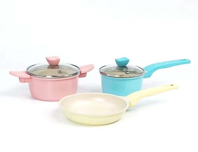 Mini Nonstick Cookware Home Kitchenware Pots Pan Set with Sauce Pan Frying Pans Cooking Pots Mini Series Cooking Sets