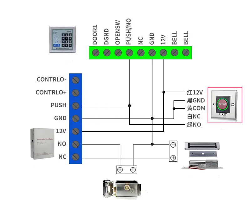 Vians Touchless Exit Button Infrared Sensor for Door Access Control No Touch Exit Release Switch