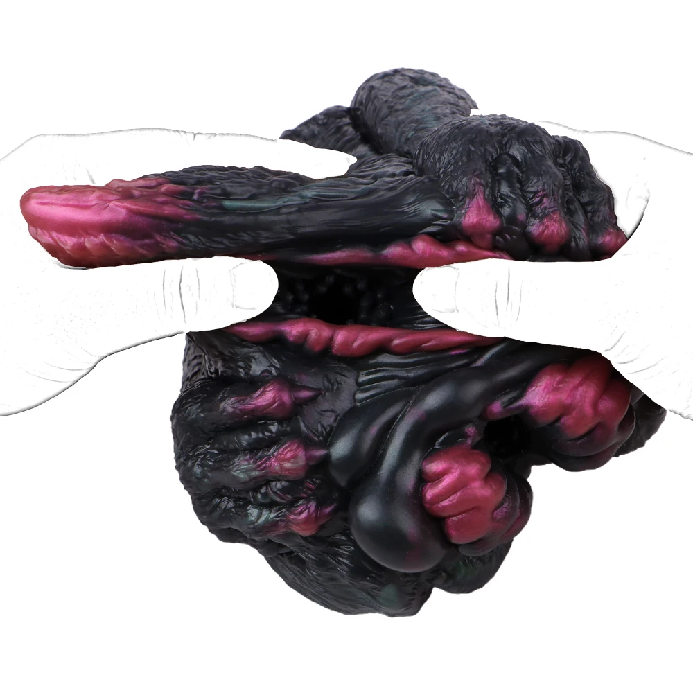 GEEBA Fantasy-Tier Drachen-Katzen-Design Mnnlicher Silikon-Masturbator  Realistisch Strukturierte Taschenmuschi Stroker Sexspielzeug fr Mnner