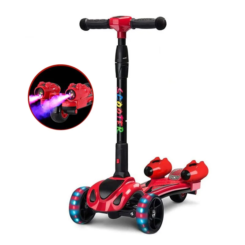 2024 Новый игрушечный спрей складной искусственный свет детский скутер 3 Колеса детский скутер для детей Детские самокаты для рождественского подарка