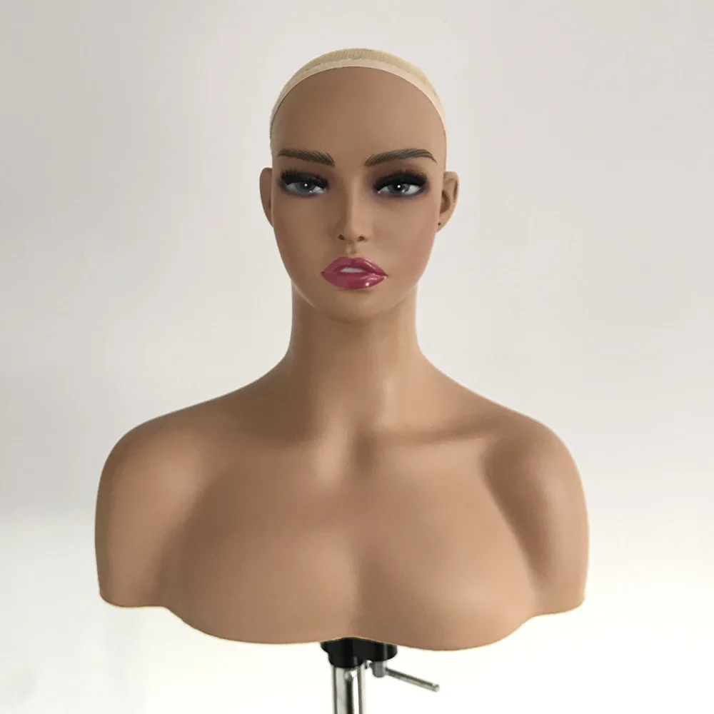 female mannequin head with shoulders-realistic mannequin