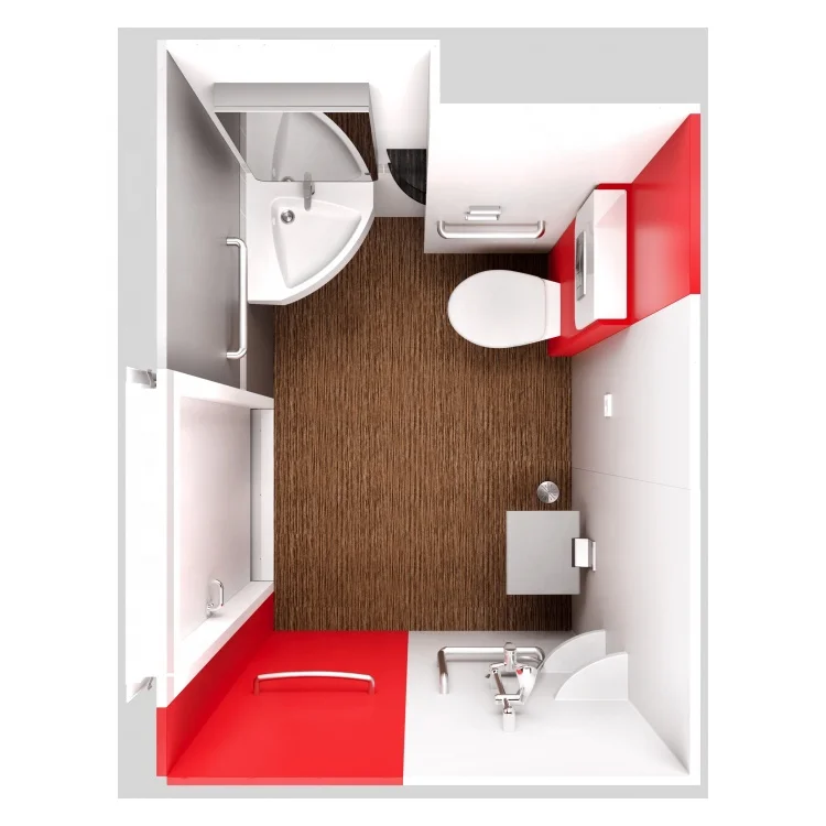 Private Order Sided Glass Modular Prefab Combination Toilet Bath Pods Bathroom Shower Cabin