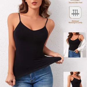 Women's Camisole Top Solid Pattern Sports Inner for Belly Tinting Casual Body Shaping Knitted Design