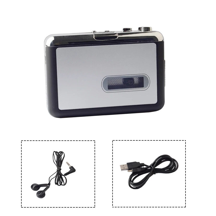 Convertisseur Audio Cassette Portable en mp3 - Argent / Noir