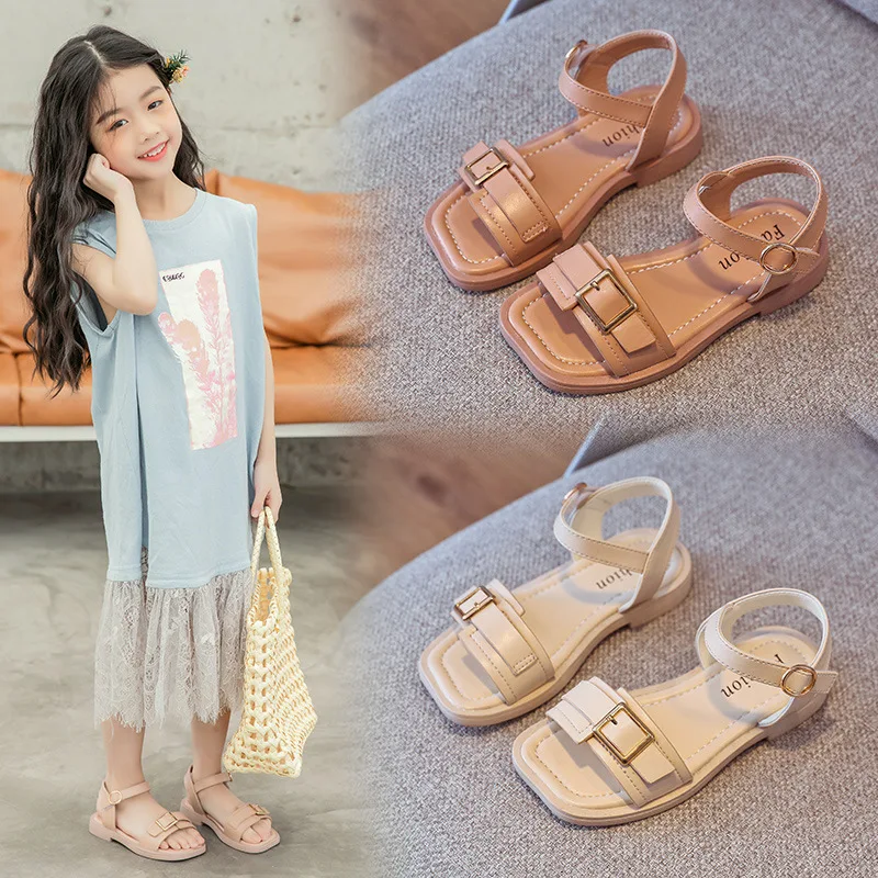 Girls New Princess Korean Open Toe ESGS003-43 Soft Sole Primary School  Roman Sandals Shoes | Shopee Malaysia