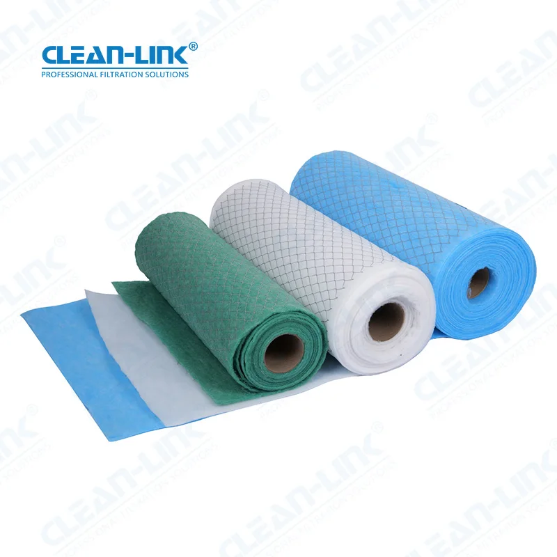 Manufacture Merv G4 Pleated Pre Filter Polyester Fiber Materia Laminated Mesh Air Filter Media Roll for Hvac Filtration