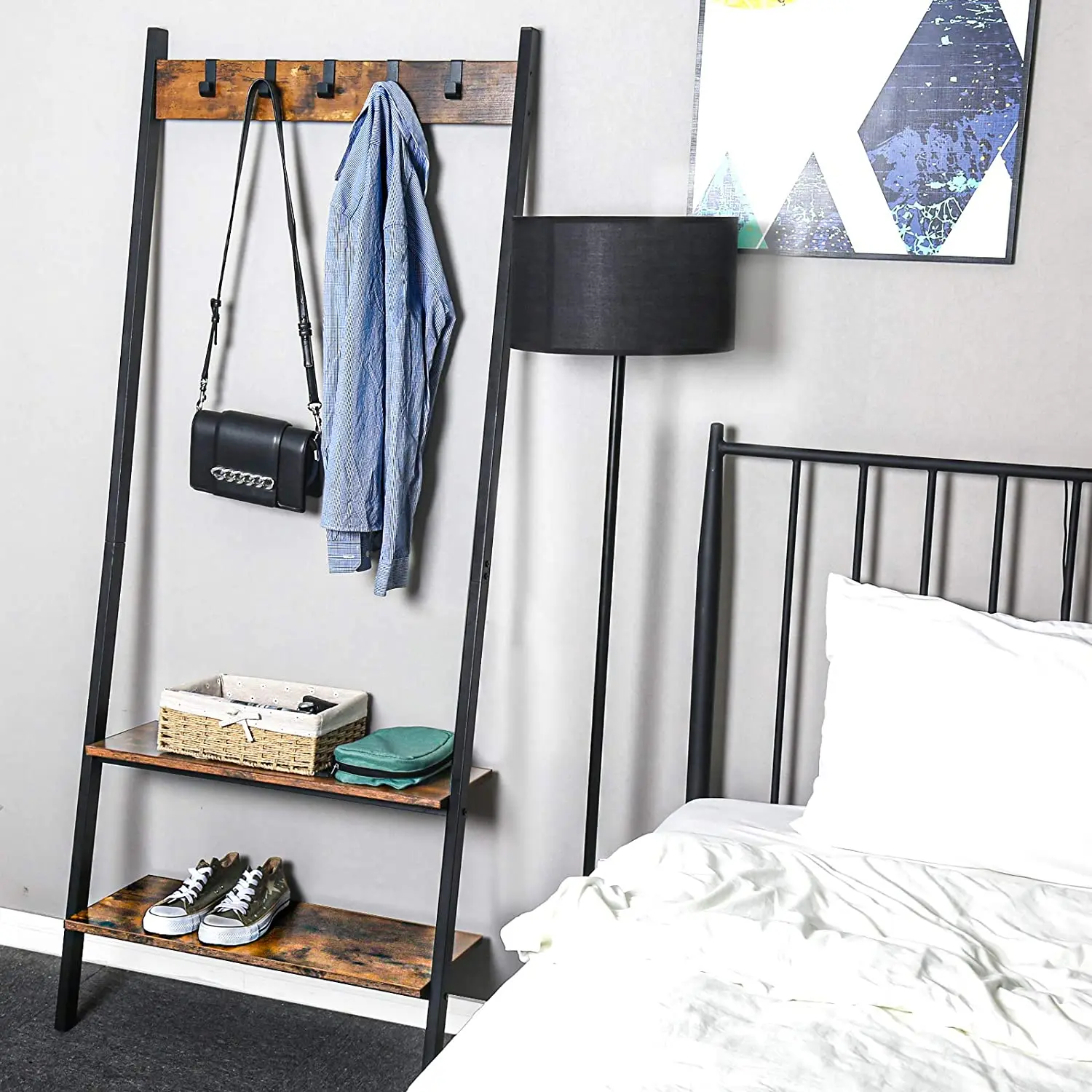 Вешалка для пальто Hall Tree, стойка для прихожей, вешалка для пальто, вешалка для пальто с 2 полками в прихожей, спальне, ванной