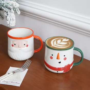 2025 Christmas Mugs Santa Snowman Gift Christmas Theme Coffee Mug Cute Christmas Tree Mug Cartoon Coffee Milk Cups