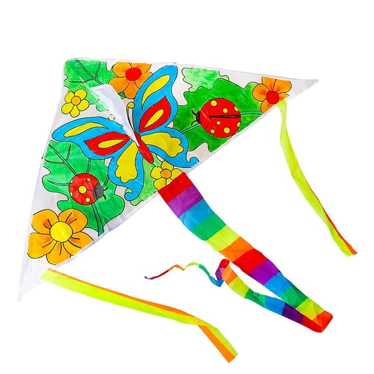 Children Handmade Drawing Diy Kite - Buy Diy Kite,Children Cartoon Kite,Triangle  Kite Product on 