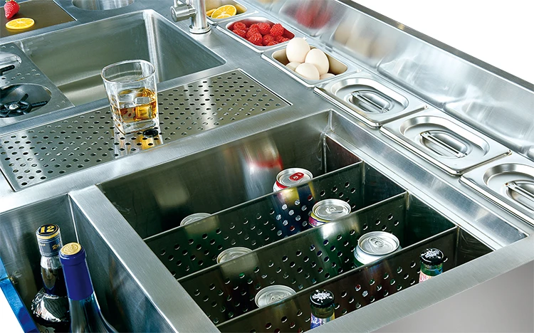 Popular Commercial 304 Stainless Steel Bar Cocktail Station