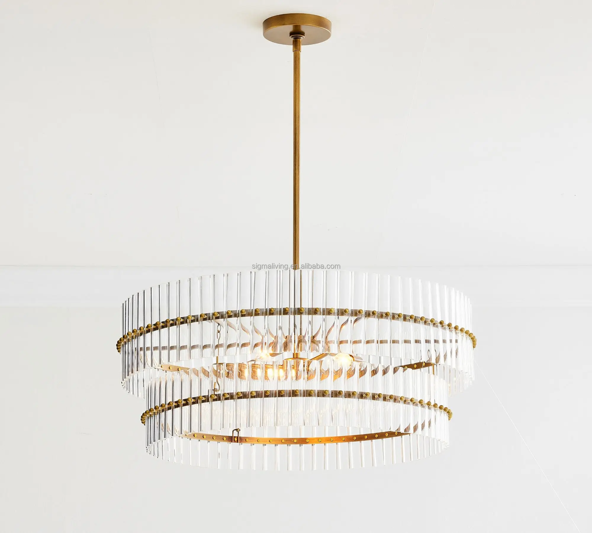 chandelier light luxury light iron crystal round chandelier