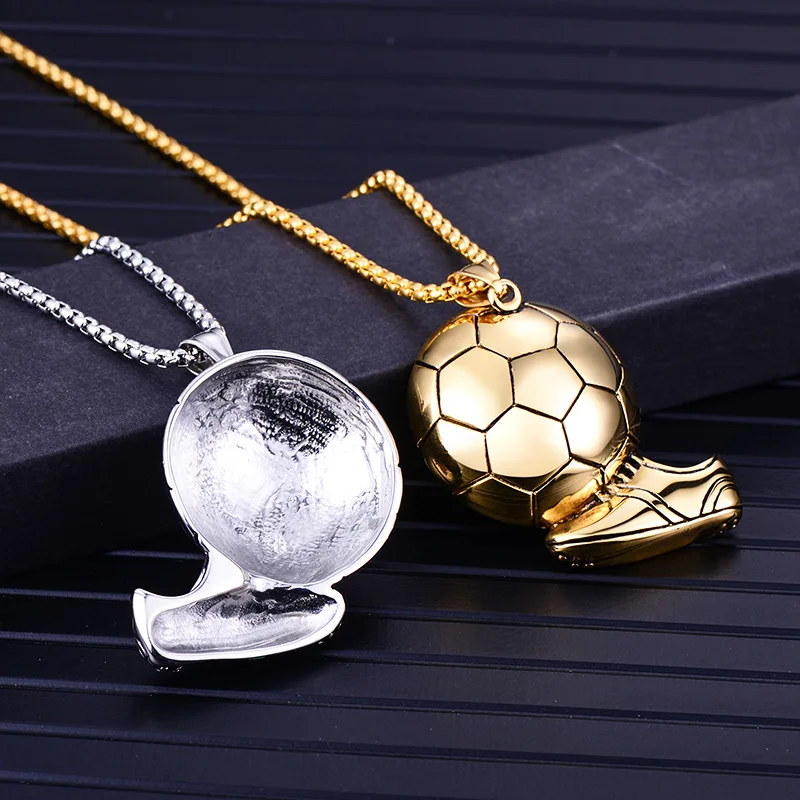 Collier Enfant Football - Chaîne Et Pendentif Ballon - Plaqué Or 750 - Bijou Sportif