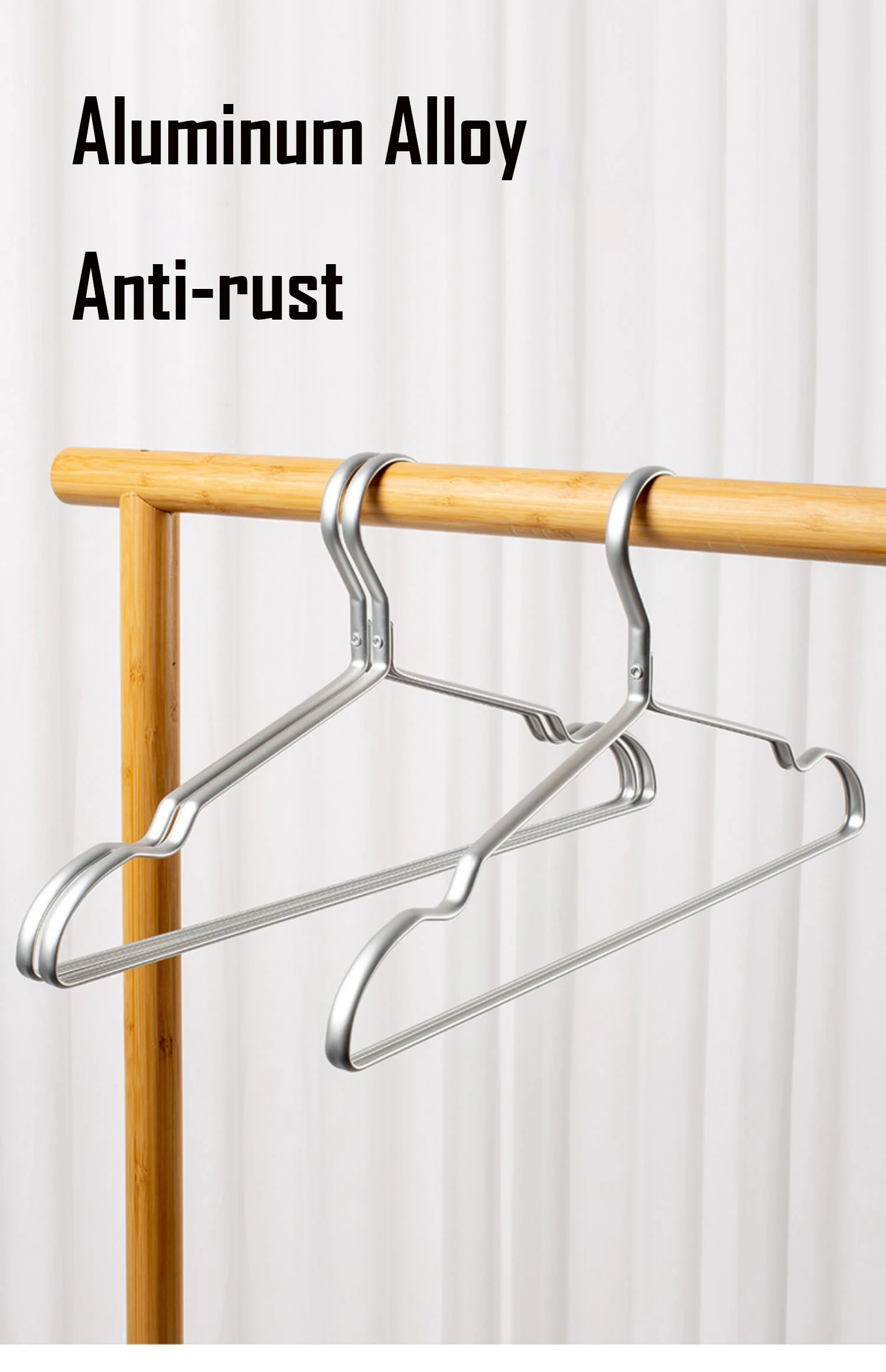 SOLELY Factory's Hot Sale drip dry Aluminum Alloy Clothes Hanger with Non-slip Notches Wardrobe Balcony Bathroom