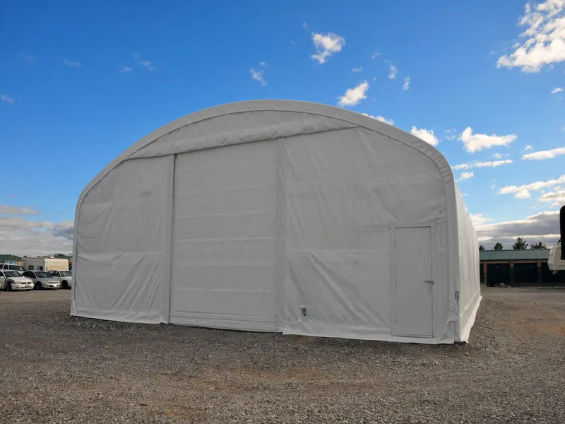 Outdoor Steel Frame Tent with Temporary Roof Structure Tarp Cover and Pressure Treated Wood for Farms