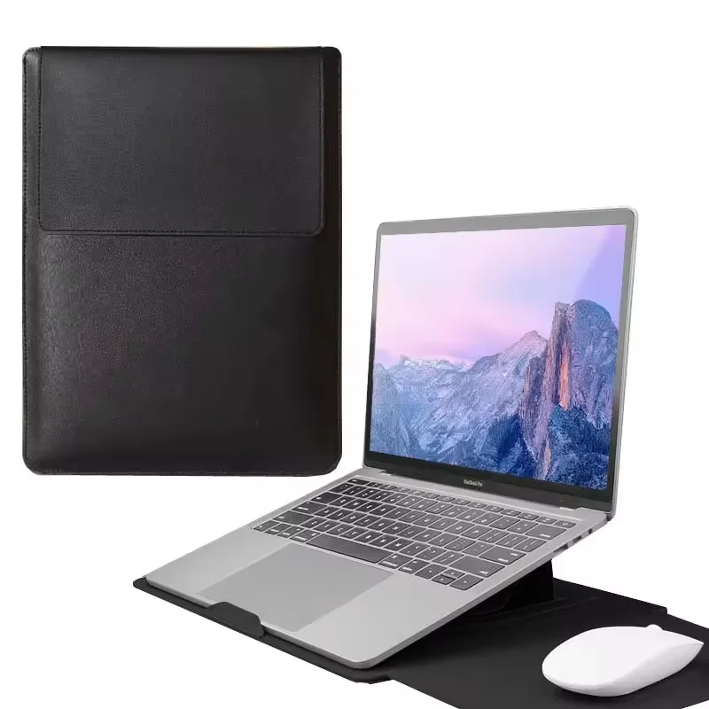 153 inch ultra thin computer pu leather sleeve with stand-36